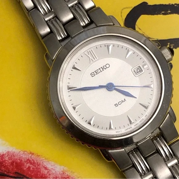 Seiko Date Sapphire Crystal Watch (needs battery) Seiko Essentials 40mm Blue Dial Quartz Watch with Sapphire  main image 3